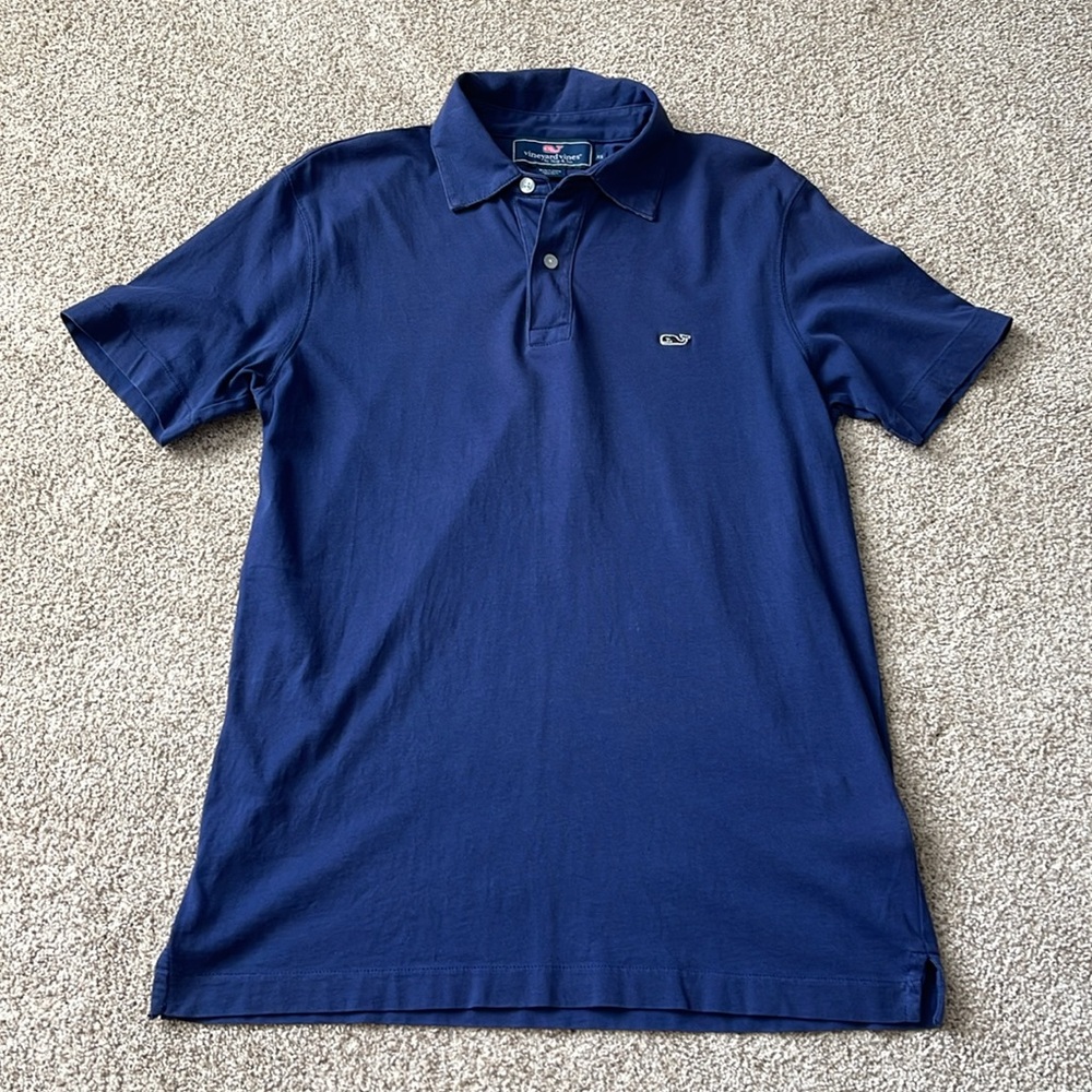 VINEYARD VINES Men's Size XS Blue Polo Plaid Contrast Pima Cotton ‎ Short Sleeve - Picture 4 of 5
